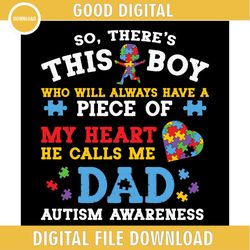 Autism Piece Of Heart He Call Me Dad Quotes SVG