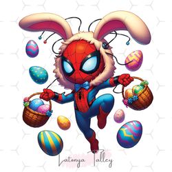 Superhero Chibi Bunny Spiderman Easter PNG