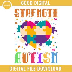 Strength Autism Love Awareness Puzzle Day SVG