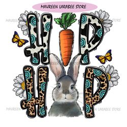Western Hip Hop Bunny Carrot Cowhide Leopard Easter Day PNG