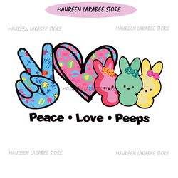 Peace Love Peeps Easter Bunny Peeps PNG