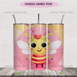 Chibi Bee Middle Heart Tumbler PNG