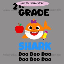 2nd Grade Orange Little Baby Shark Doo Doo SVG