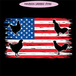 American Flag Patriotic Day Chicken SVG