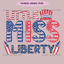Little Miss Liberty Retro 4th Of July Day SVG