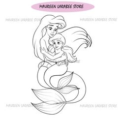 The Little Mermaid Ariel And Daughter Melody SVG