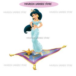 Jasmine Standing on The Flying Carpet PNG