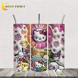 Hello Kitty Sanrio Characters 3D Designs 20oz Tumbler Wrap PNG