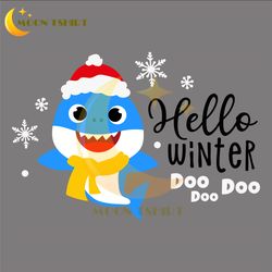 Hello Winter Christmas Santa Baby Shark Doo Doo SVG