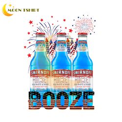 American Booze 4th Of July Ice Day PNG