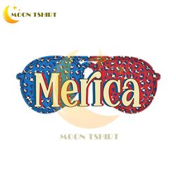 Merica Patriotic American Flag Glasses PNG