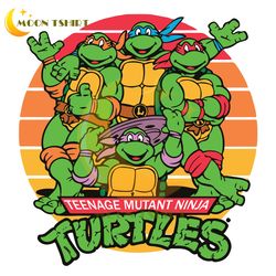 Teenage Mutant Ninja Turtles Retro Sunset Svg