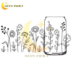 meadow flowers libbey can glass wrap template svg