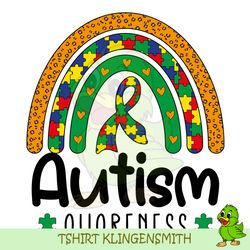 Autism Awareness Leopard Rainbow Puzzle SVG