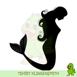The Little Mermaid Princess Ariel Side View Silhouette Vector SVG