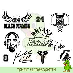 Kobe Bryant SVG Bundle, Lakers SVG, Kobe 24 SVG, Black Mamba SVG, Basketball SVG