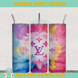 Louis Vuitton Multicolor Tie Dye Pattern Tumbler Wrap PNG