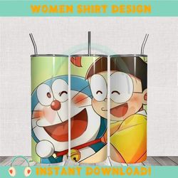 Nobita And Doraemon Happy Tumbler PNG