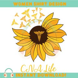 CNA Life Medical Logo Sunflower Nurse Day SVG