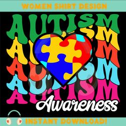 Autism Awareness Groovy Rainbow Puzzle SVG