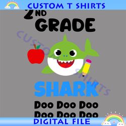 2nd Grade Green Little Baby Shark Doo Doo SVG