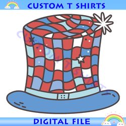 patriotic red white and blue hat 4th of july day svg