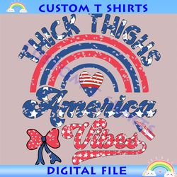 Thick Thighs America Vibes Retro Patriotic SVG