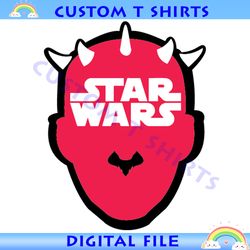 White Red Star Wars Logo Dracusor Darth Maul Head SVG