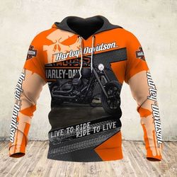 Harley Davidson Hoodie Design 3D Full Printed Sizes S - 5XL - NABO257D
