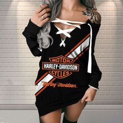 Harley Davidson Criss Cross Sweatshirt Dress Sizes S - 3XL M102221