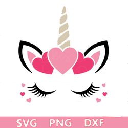 Valentines Day Unicorn SVG- Instant Digital Download PNG-SVG
