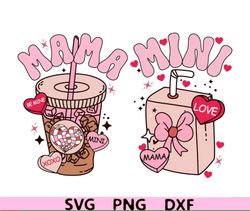 bundle Mama Mini Valentines png, Valentines Sublimation Design, Valentines Day Sublimation Digital Design Download,