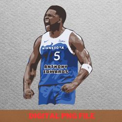 Anthony Edwards Basketball Nba Style PNG, Anthony Edwards PNG, Basketball Player Digital Png Files