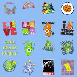 15 care bears patricks day png bundle, care bears st. patricks day layered digital file, care bears png digital download