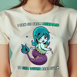 Funny Halloween Mermaid Shirt Cute Mermaid To Sea Witch PNG, The Little Mermaid PNG, under the sea Digital Png Files