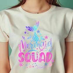 Mermaid Squad Mermaid Tail Toddler Girls Birthday Outfit PNG, The Little Mermaid PNG, under the sea Digital Png Files