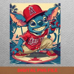 Stitch Vs Los Angeles Angels Ohana Outright Ovation PNG, Stitch PNG, Los Angeles Angel Digital Png Files