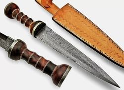 Hand-Forged Damascus Steel Gladiator Sword: Authentic Combat Blade