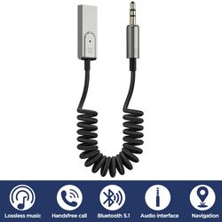 bluetooth 5.1 audio music receiver, wireless home car adapter, 3.5mm aux connection