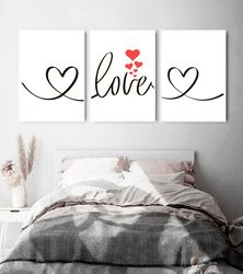 Love Print Set of 3 Prints Valentines Day Decor Love Printable Wall Art Couple Quote Decor Bedroom Wall Decor Valentines
