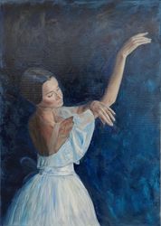 Ballerina oil painting on canvas original art
