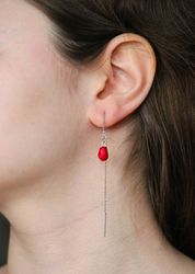 Pomegranate earrings Vegan earrings
