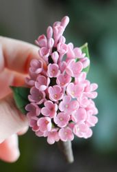 Pink lilac brooch Flower brooch Gift for mom