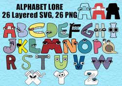 Alphabet Lore Clipart, Layered SVG, PNG, Transparent Backgrounds Perfect for Cricut