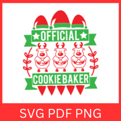 Official Cookie Baker Svg, Christmas Cookie Baker Svg, Christmas Cookie Tester Svg, Family Christmas, Santa Svg