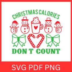 Christmas Calories Don't Count Svg, Funny Christmas Svg, Merry Christmas Svg, Don't Count Svg, Christmas Svg Quote