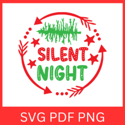 Silent Night Svg, Holy Night SVG, Christmas Quote Svg, Merry Christmas Svg, Christmas Design Svg, Christmas Clip Art