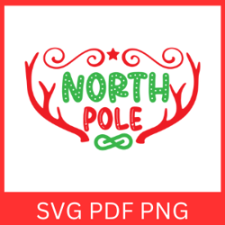 North Pole SVG, Merry Christmas Svg, Christmas Vibes Svg, Winter Svg, Trendy Winter Design, Christmas Design, Santa Svg