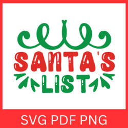 Santa's List Svg, Christmas Nice List Svg, Christmas Wish List Svg, Christmas SVG, Santa Letter SVG, Christmas Design
