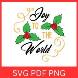Joy To The World SVG, Christmas SVG, Christmas Saying, Christmas Design, Winter Svg, Holidays Saying, Joy Svg